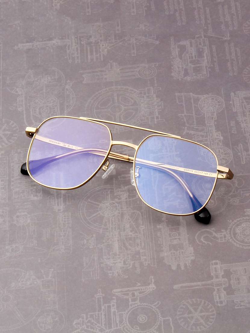 ted smith unisex titanium aviator gold full rim frames
