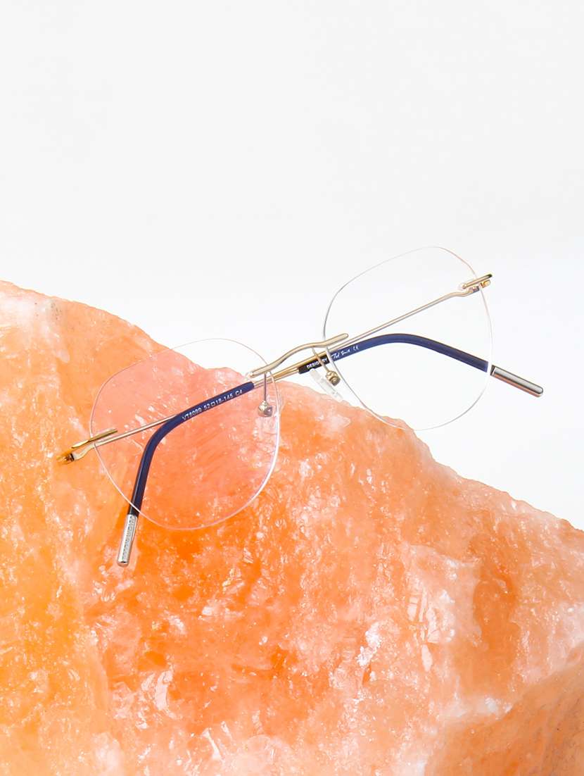 ted smith unisex titanium butterfly gold rimless frames