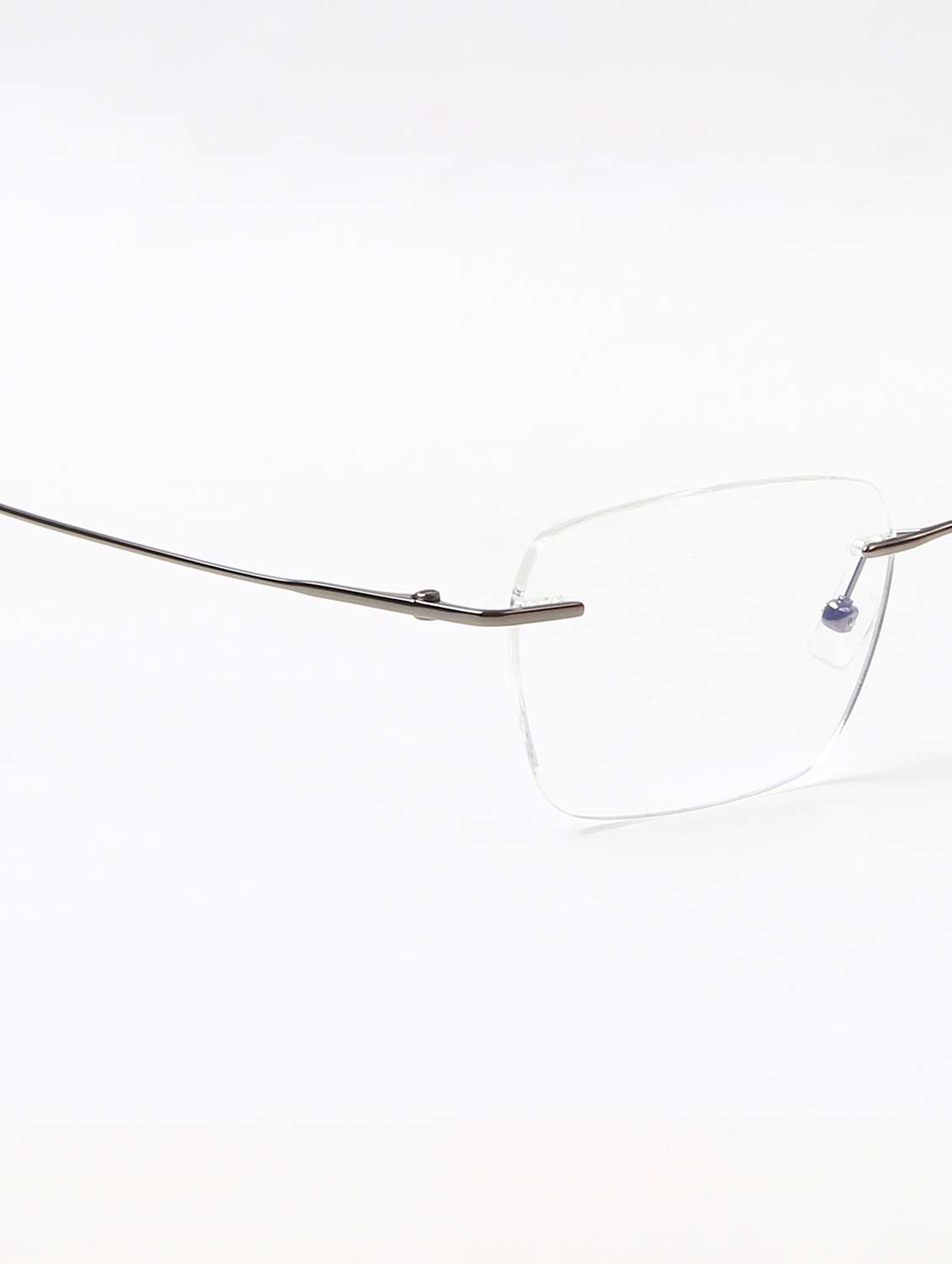 ted smith unisex titanium rectangle gunmetal rimless frames - 22507718 -  Standard Image - 5