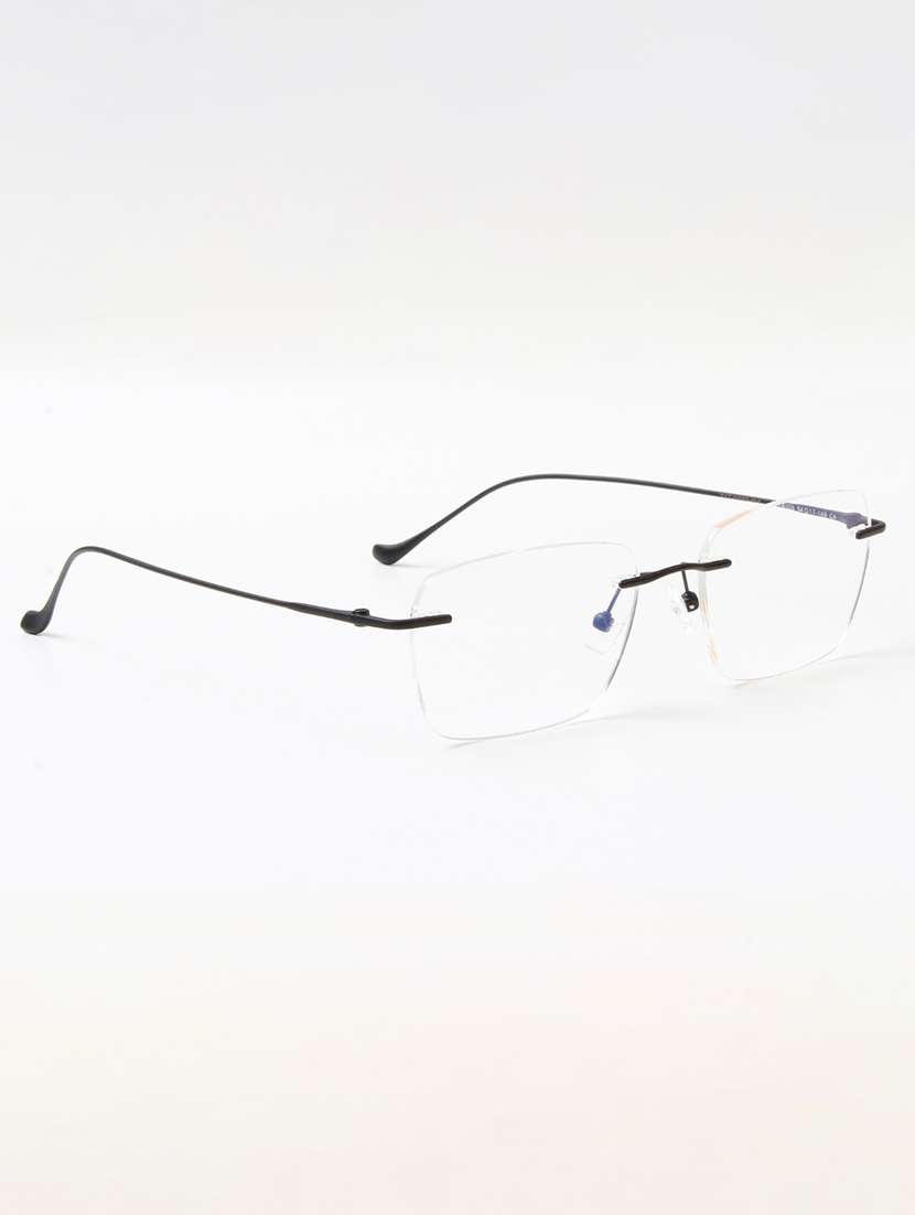 ted smith unisex titanium rectangle black rimless frames - 22507719 -  Standard Image - 3