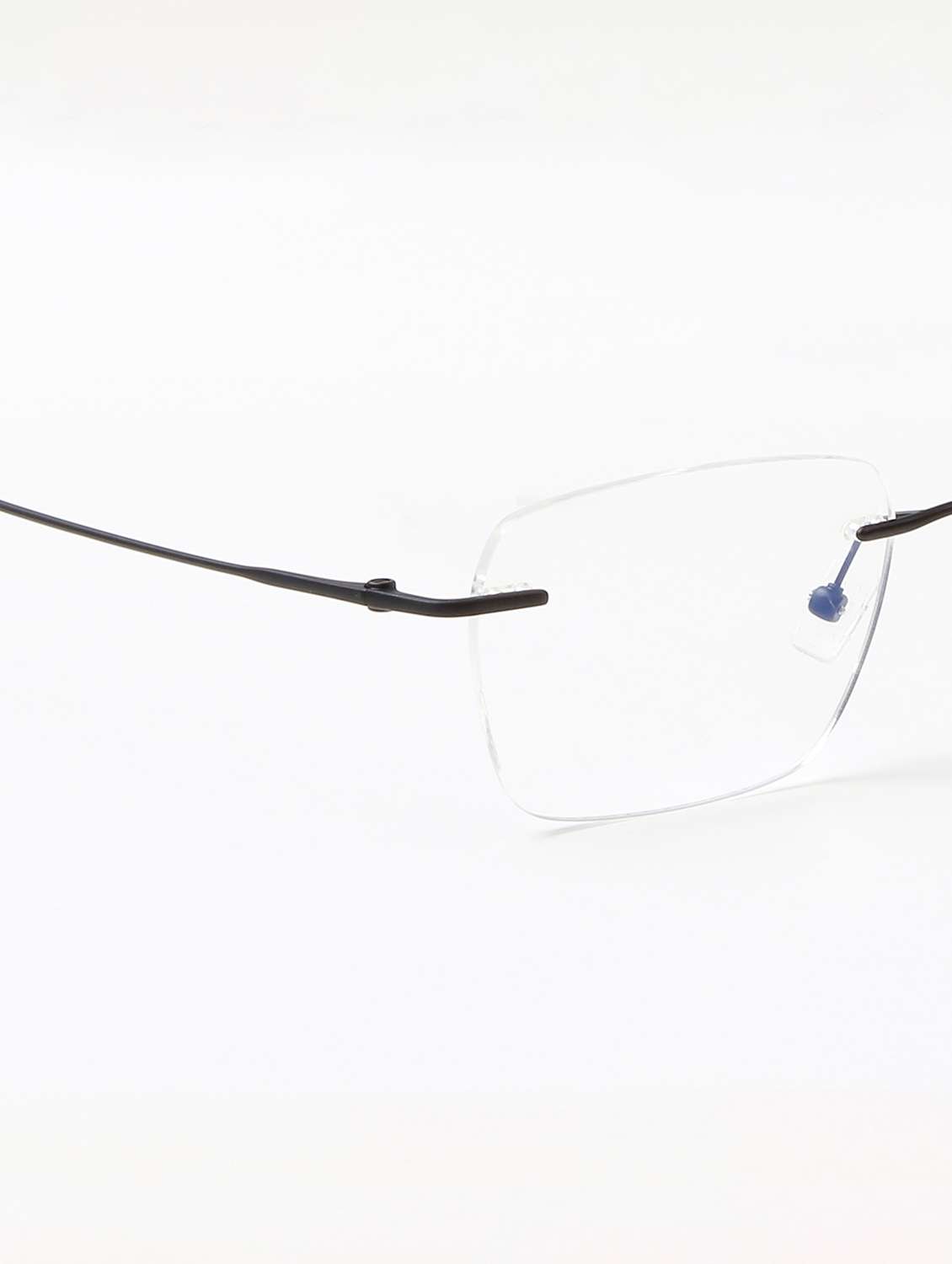 ted smith unisex titanium rectangle black rimless frames - 22507719 -  Standard Image - 5
