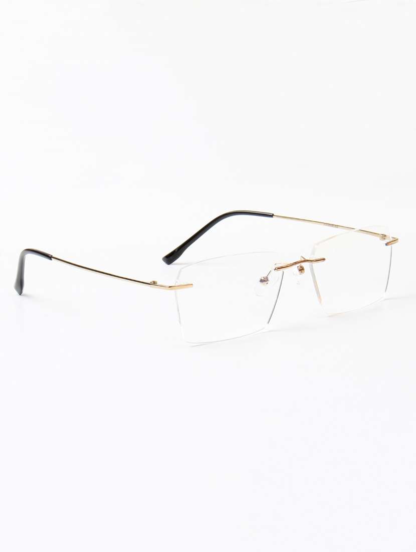 ted smith unisex titanium rectangle gold rimless frames - 22507720 -  Standard Image - 3
