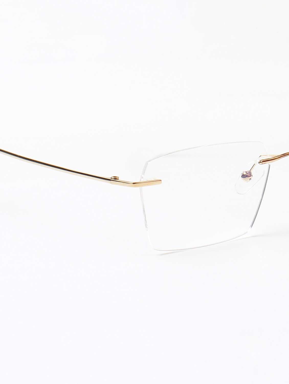 ted smith unisex titanium rectangle gold rimless frames - 22507720 -  Standard Image - 5