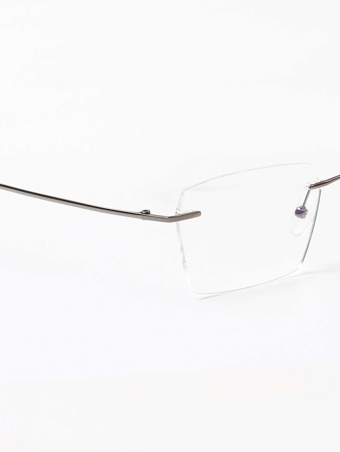 ted smith unisex titanium rectangle gunmetal rimless frames - 22507721 -  Standard Image - 5