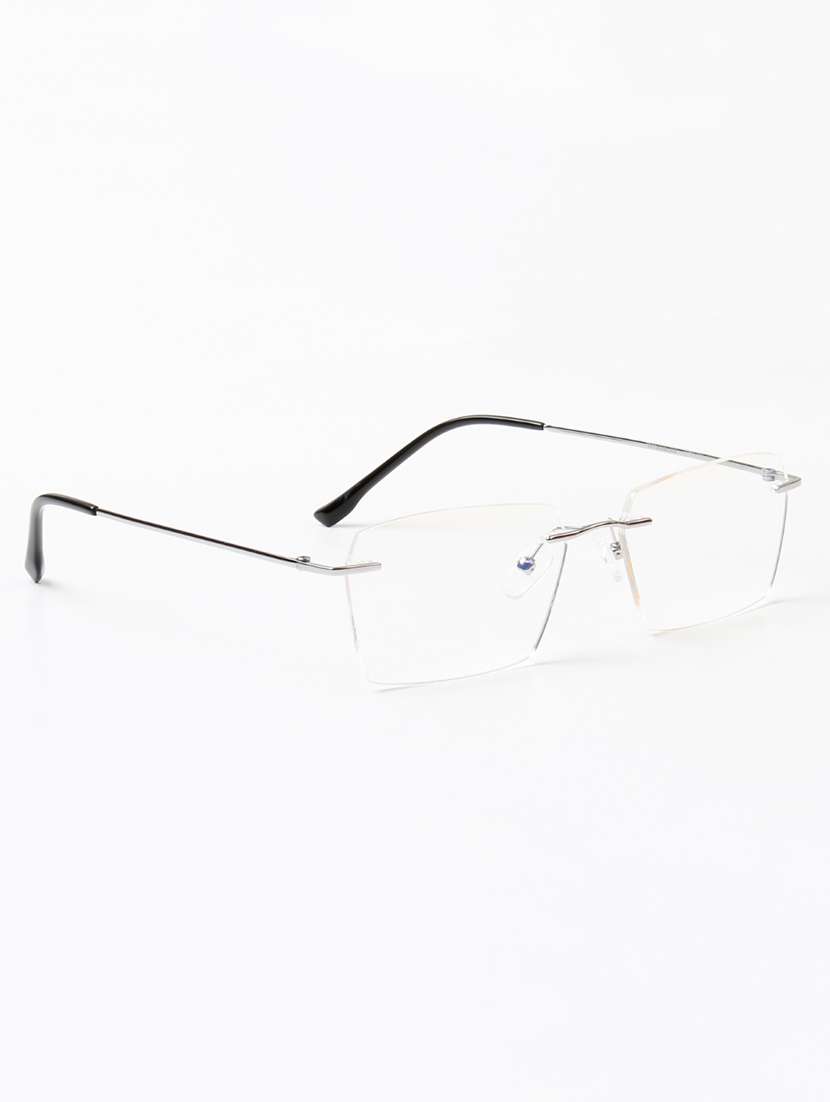 ted smith unisex titanium rectangle silver rimless frames - 22507722 -  Standard Image - 3