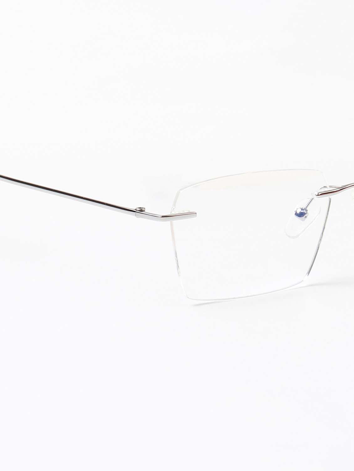 ted smith unisex titanium rectangle silver rimless frames - 22507722 -  Standard Image - 5
