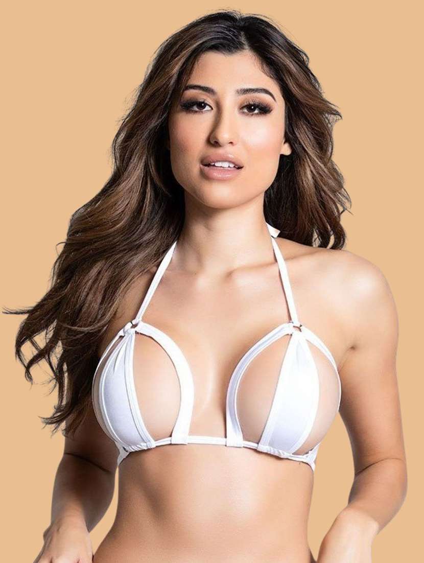 women solid halter neck bikini set