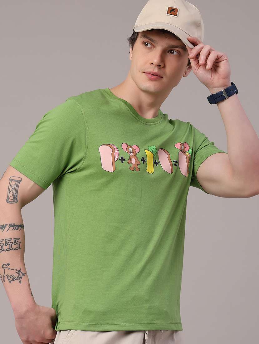 men printed short sleeve slim fit t-shirt