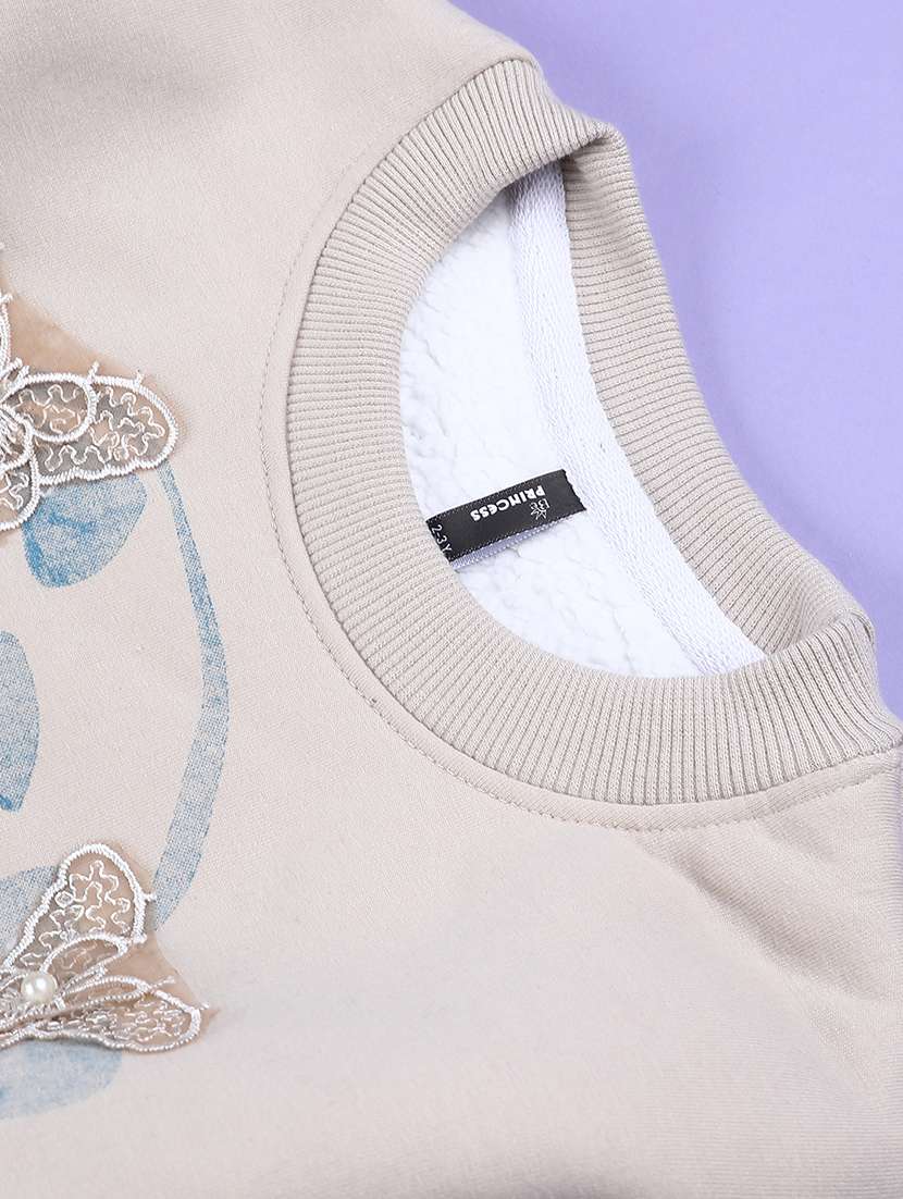 Girls Printed Long Sleeves Regular Fit Sweatshirt - 22507851 -  Standard Image - 3