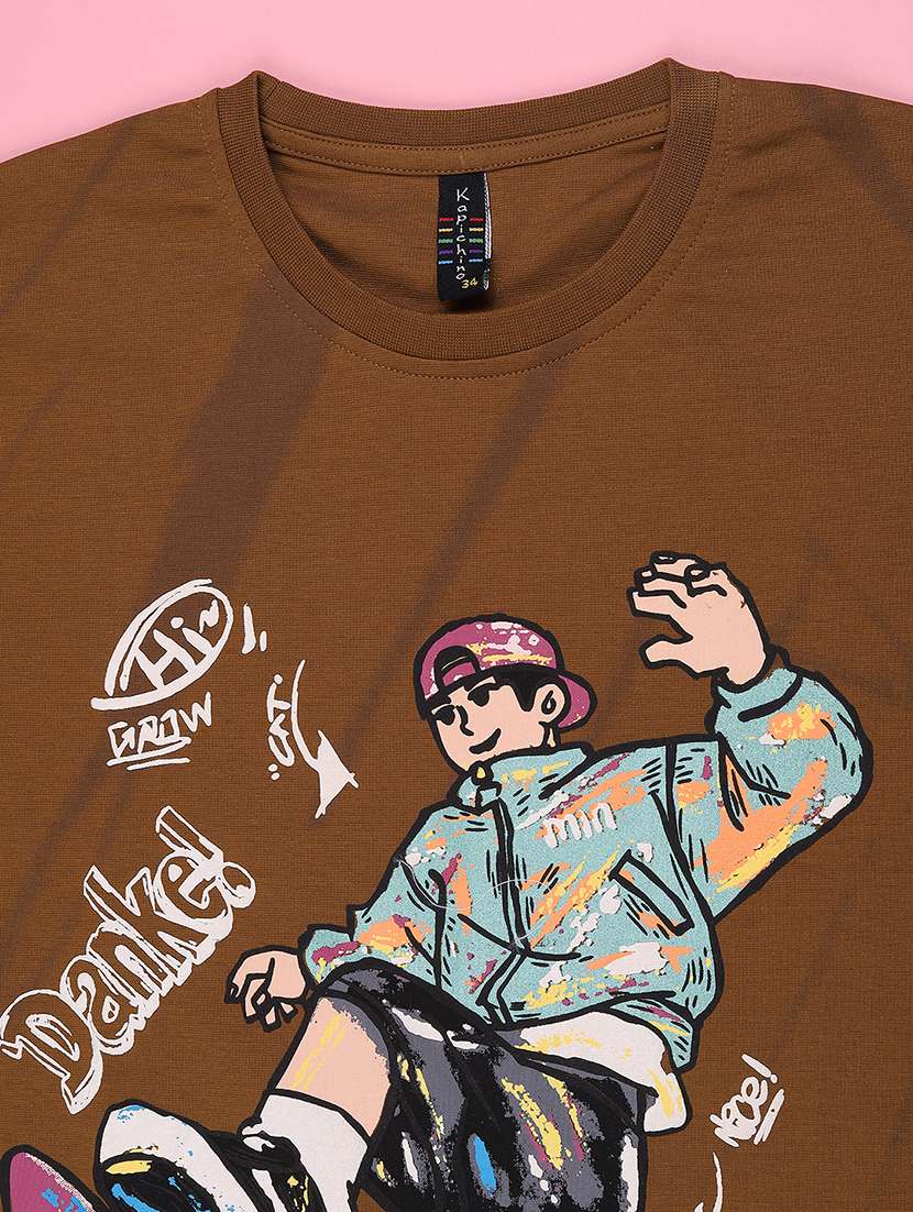 boys printed round neck regular fit t-shirt - 22507887 -  Standard Image - 3