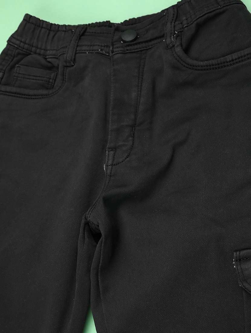 boys solid mid rise regular fit cargo pant - 22507892 -  Standard Image - 3