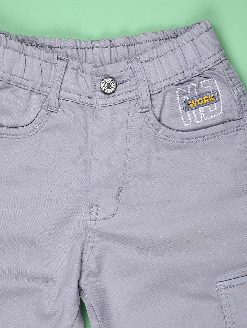 boys solid mid rise cargo pant - 22507896 -  Standard Image - 3
