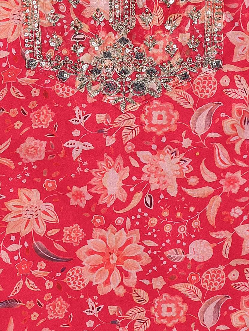 Girls Printed Sleeveless Kurta Sharara Set - 22507913 -  Standard Image - 5