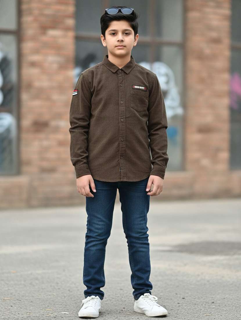 boys solid long sleeves regular shirt