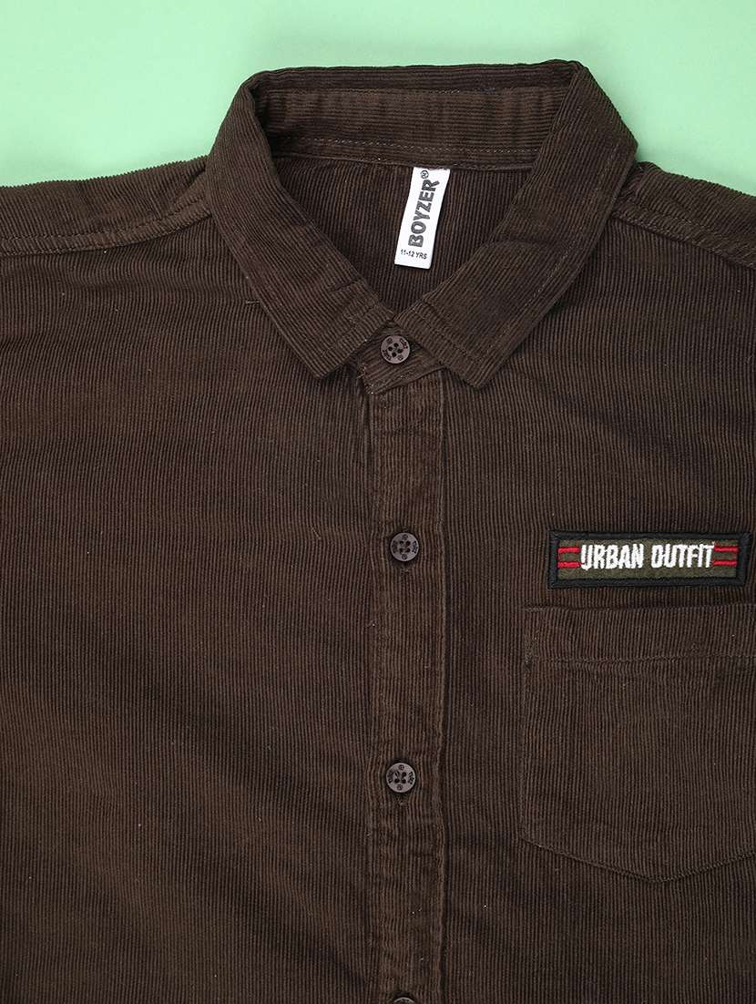 boys solid long sleeves regular shirt - 22507940 -  Standard Image - 3