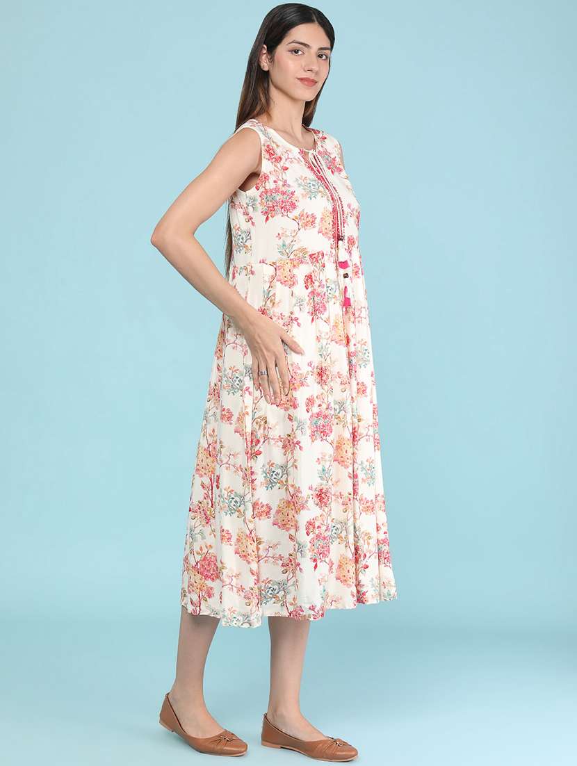 Women Printed Sleeveless A-line Dress - 22508121 -  Standard Image - 3