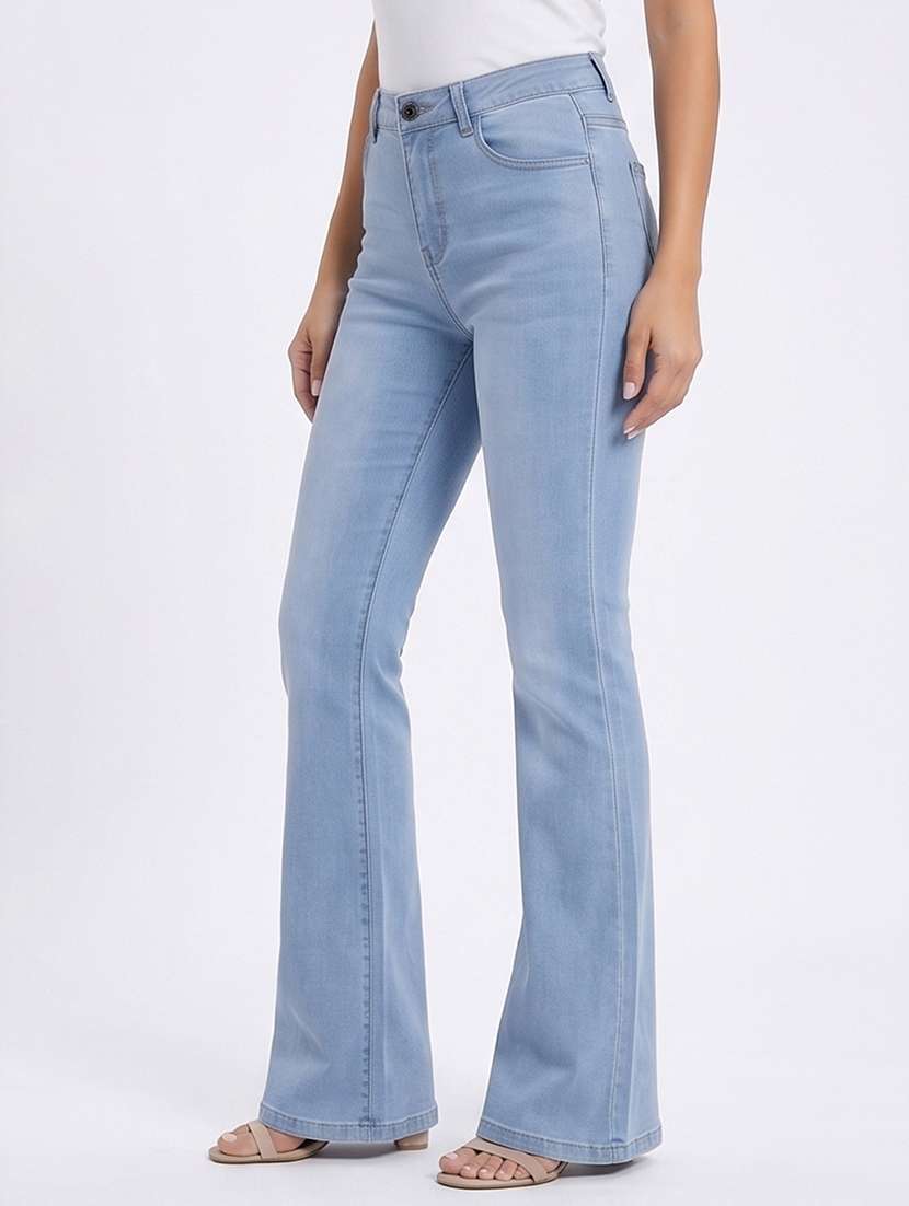 women washed high rise bootcut jeans - 22508151 -  Standard Image - 3
