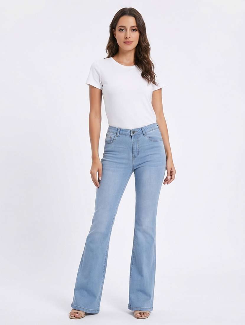 women washed high rise bootcut jeans - 22508151 -  Standard Image - 5