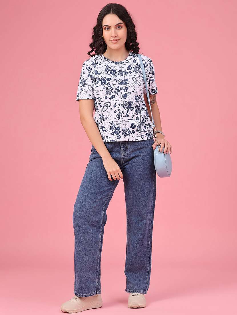 Women Printed Short Sleeves Regular Fit T-shirt - 22508209 -  Standard Image - 5