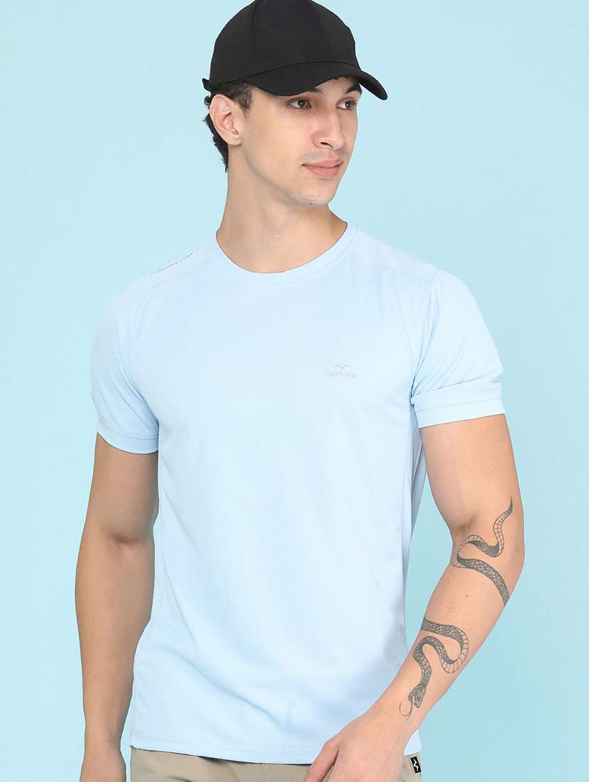 men solid short sleeve slim fit t-shirt