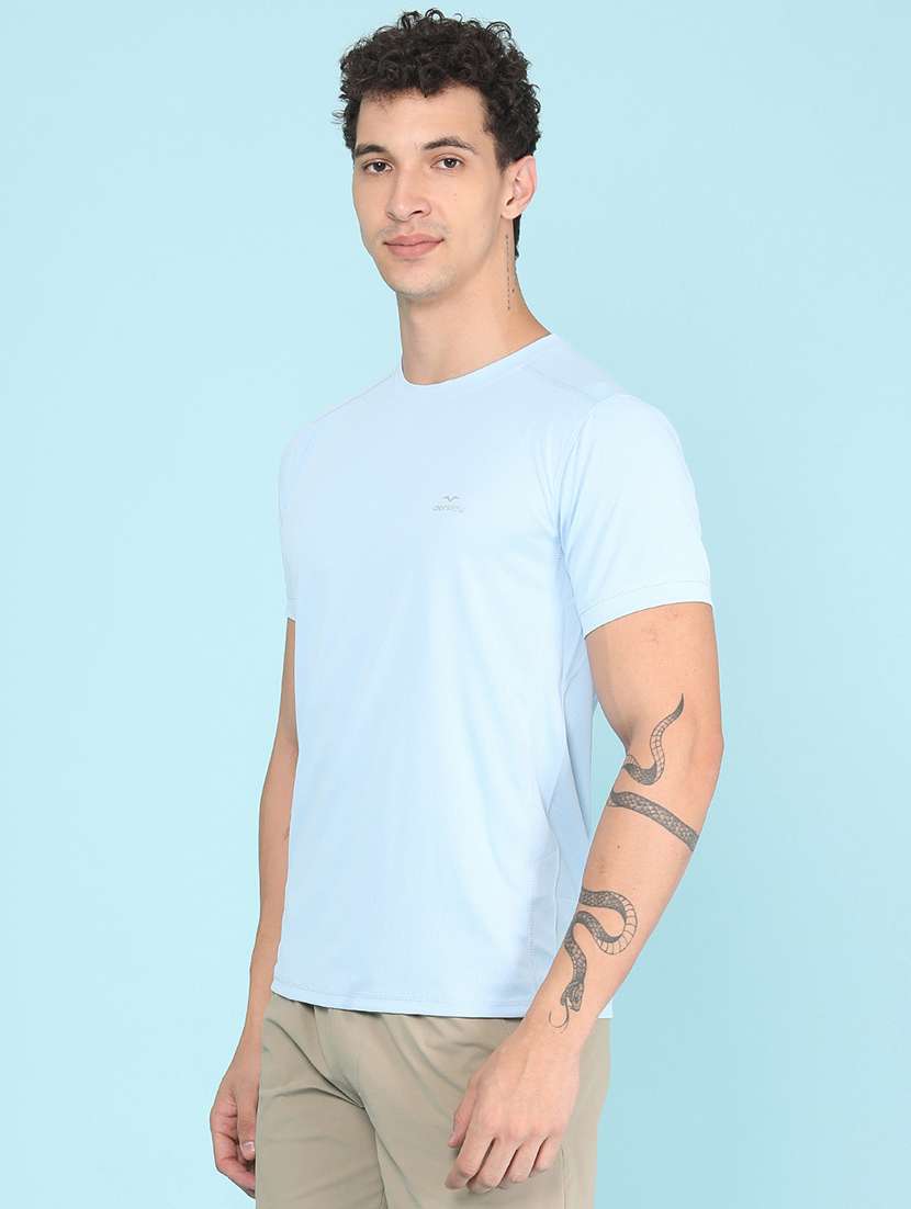 Men Solid Short Sleeve Slim Fit T-shirt - 22508395 -  Standard Image - 3
