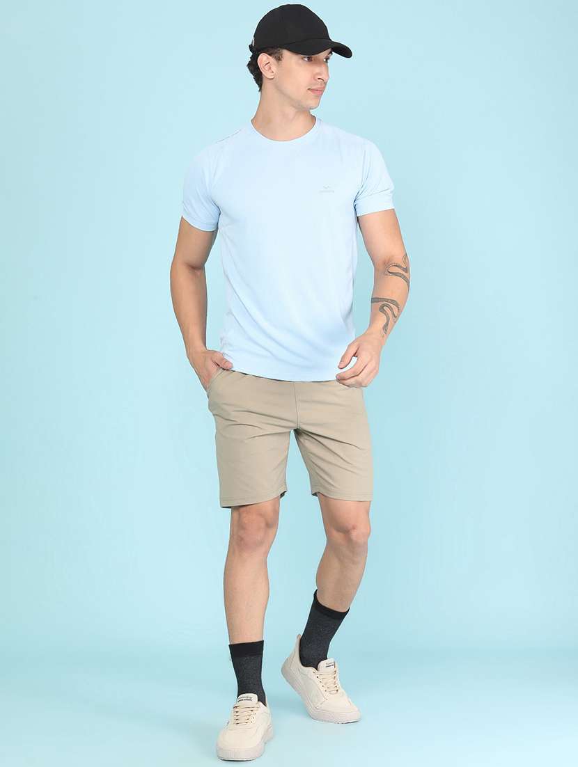 Men Solid Short Sleeve Slim Fit T-shirt - 22508395 -  Standard Image - 5