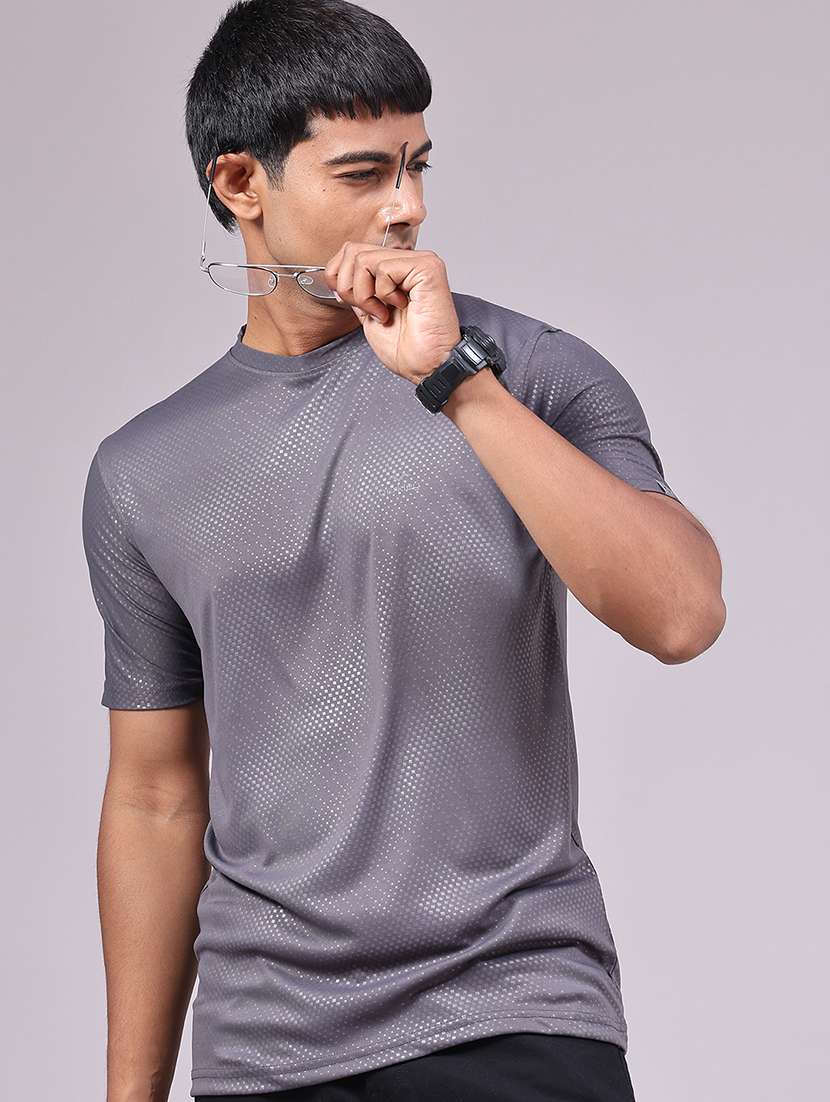 men textured short sleeve slim fit t-shirt