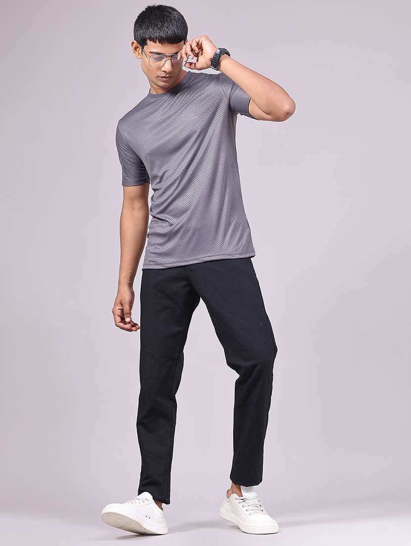 men textured short sleeve slim fit t-shirt - 22508401 -  Standard Image - 5