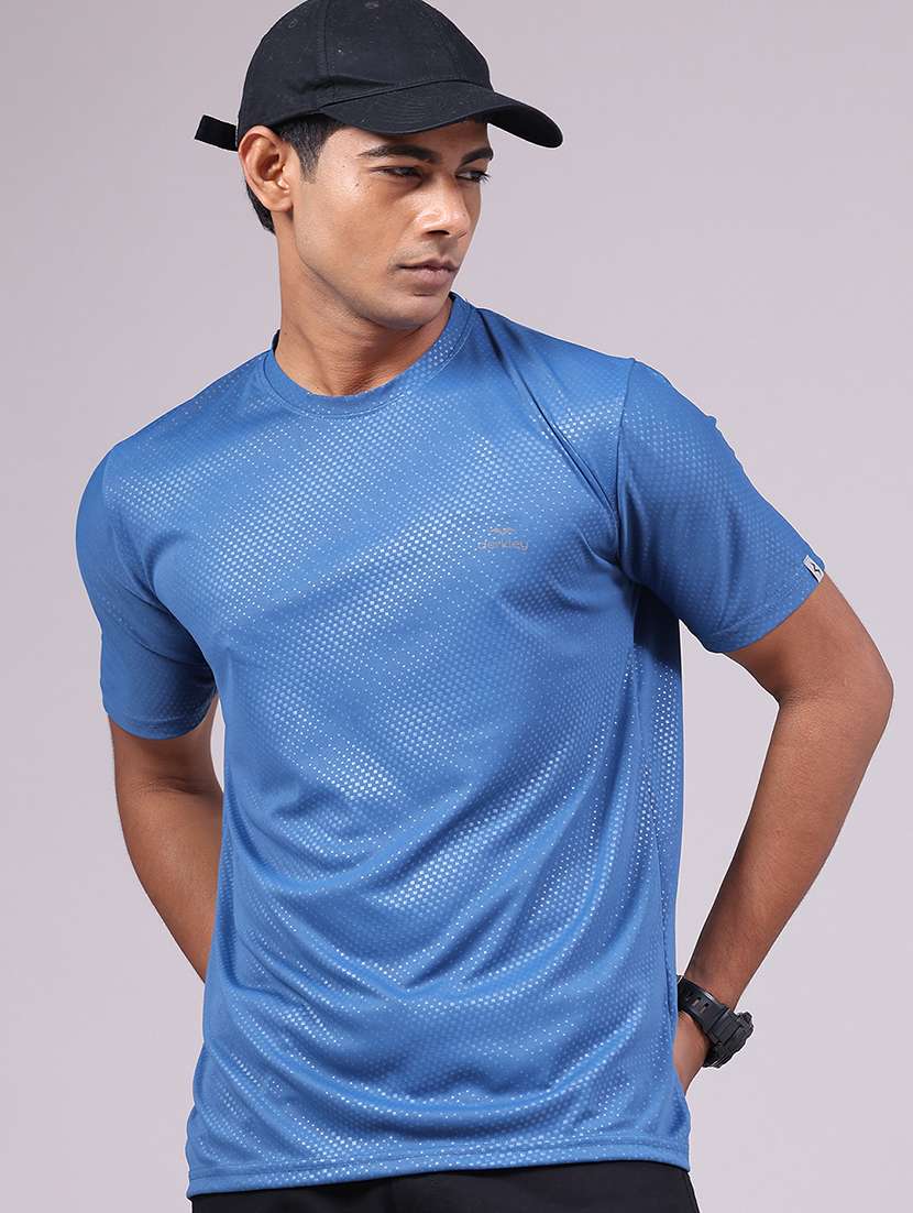 men textured short sleeve slim fit t-shirt