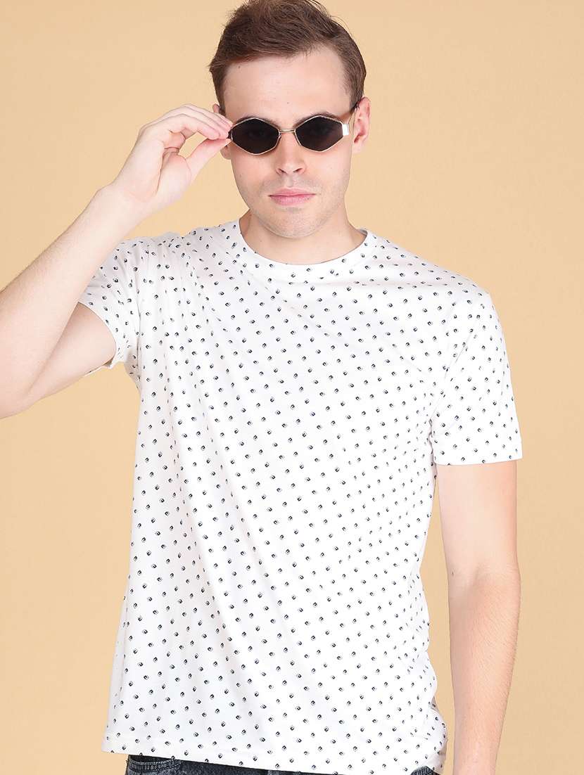 men printed short sleeves regular fit t-shirt