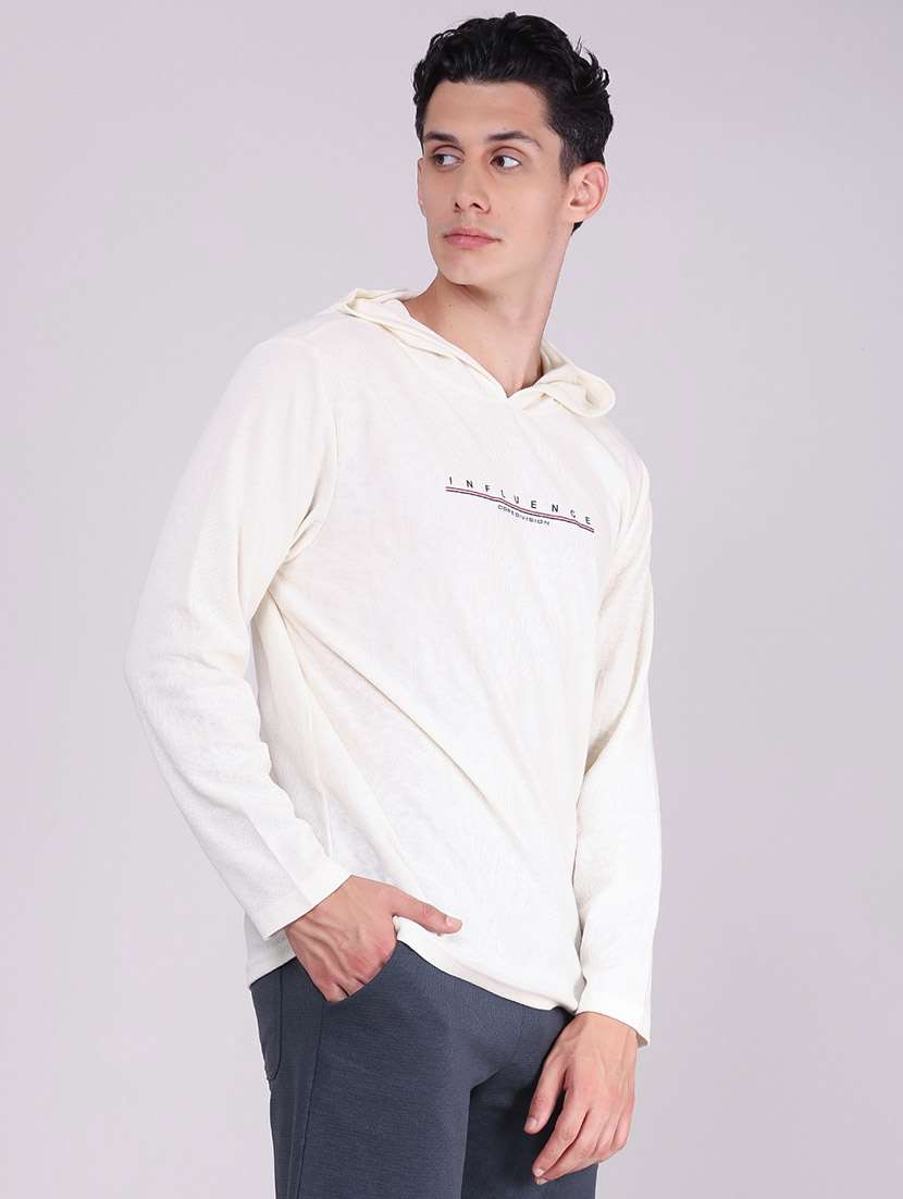 Men Typographic Long Sleeves Hooded T-shirt - 22508492 -  Standard Image - 3