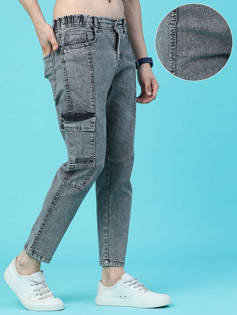men solid mid rise regular fit cargo  - 22508620 -  Standard Image - 3