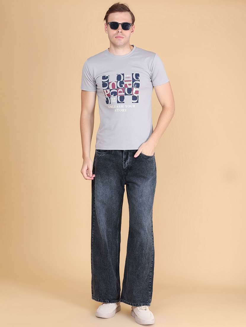 Men Printed Short Sleeves Slim Fit T-shirt - 22508641 -  Standard Image - 5