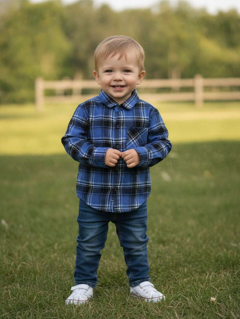 boys printed long sleeves regular fit shirt