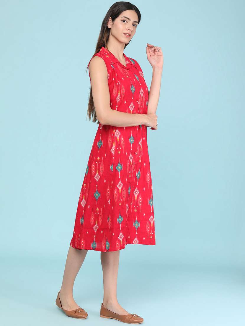 Women Printed Sleeveless A-line Dress - 22508769 -  Standard Image - 3
