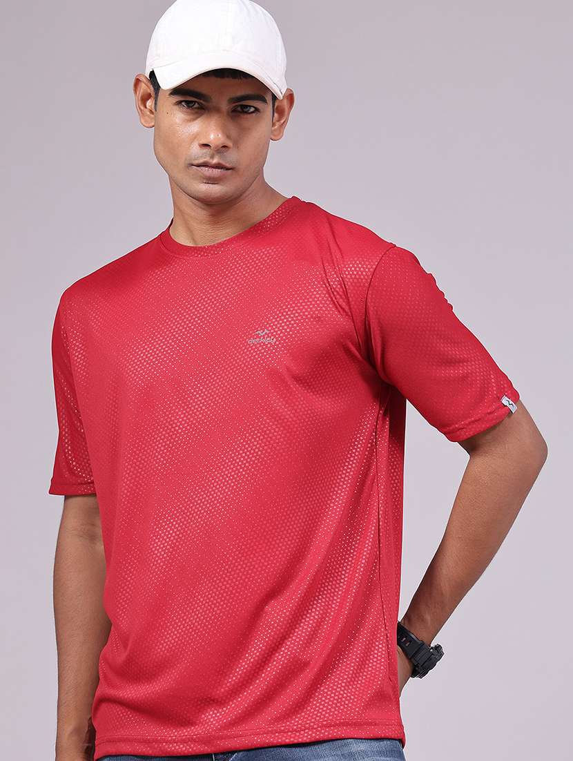 men textured short sleeve slim fit t-shirt