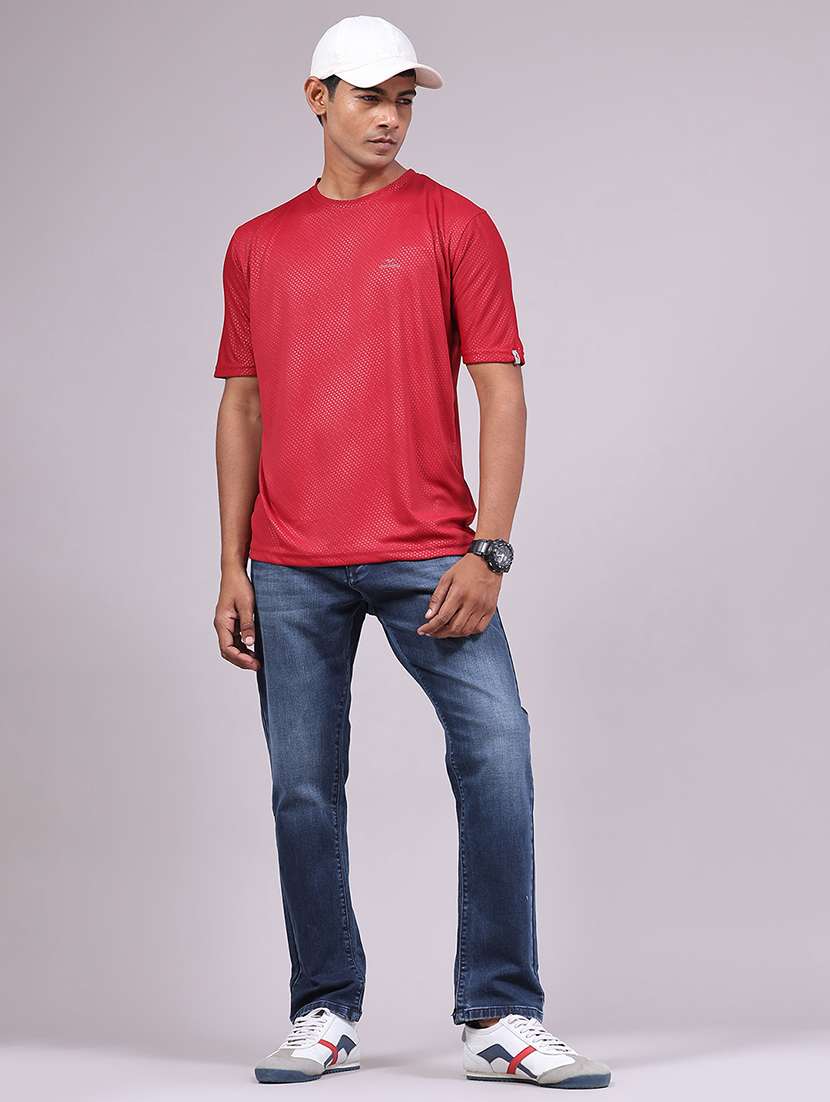 men textured short sleeve slim fit t-shirt - 22508977 -  Standard Image - 5