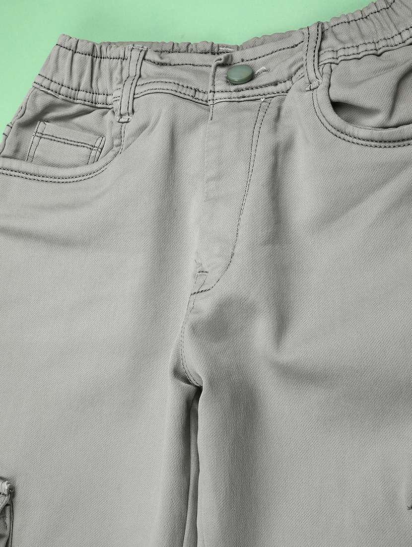 boys solid mid rise regular fit cargo pant - 22509059 -  Standard Image - 3