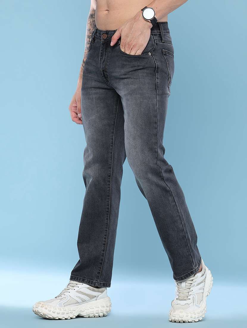 Men Washed Mid Rise Full Length Straight Jeans - 22509095 -  Standard Image - 3