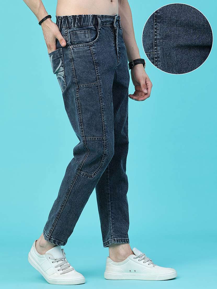 Men Plain Mid Rise Ankle Length Slim Fit Jeans - 22509100 -  Standard Image - 3