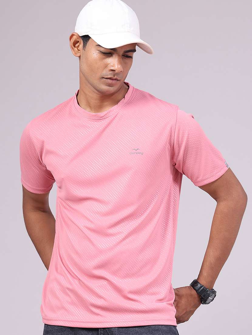 men textured short sleeve slim fit t-shirt
