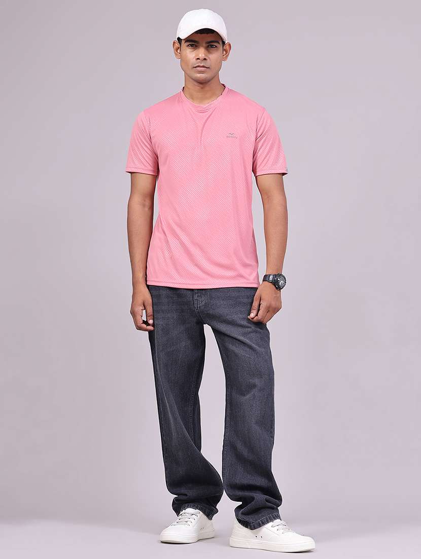 men textured short sleeve slim fit t-shirt - 22509122 -  Standard Image - 5