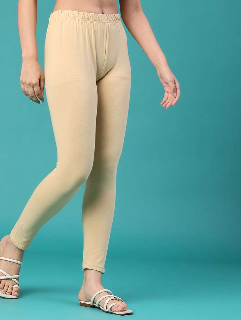 Women Solid Mid Rise Ankle Length Leggings - 22509219 -  Standard Image - 3