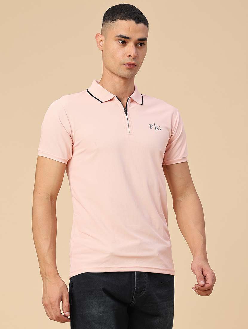 Men Solid Short Sleeve Slim Fit Polo T-shirt - 22509249 -  Standard Image - 3