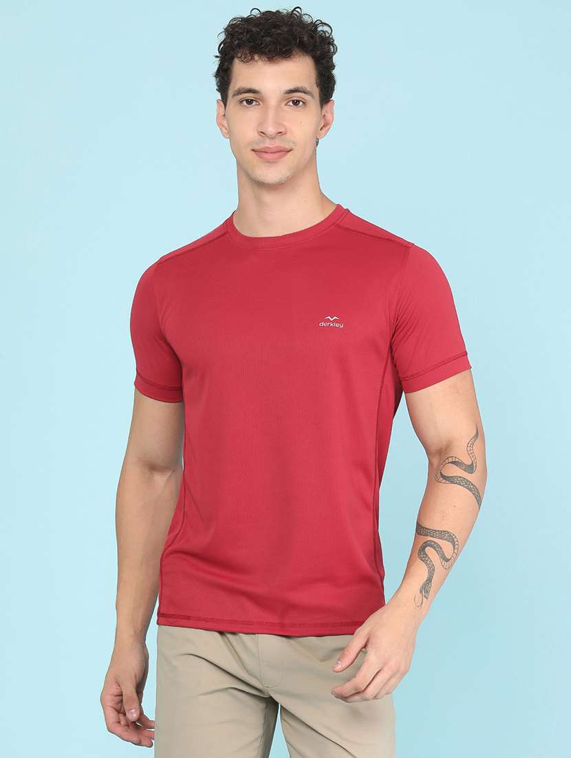 men solid short sleeve slim fit t-shirt