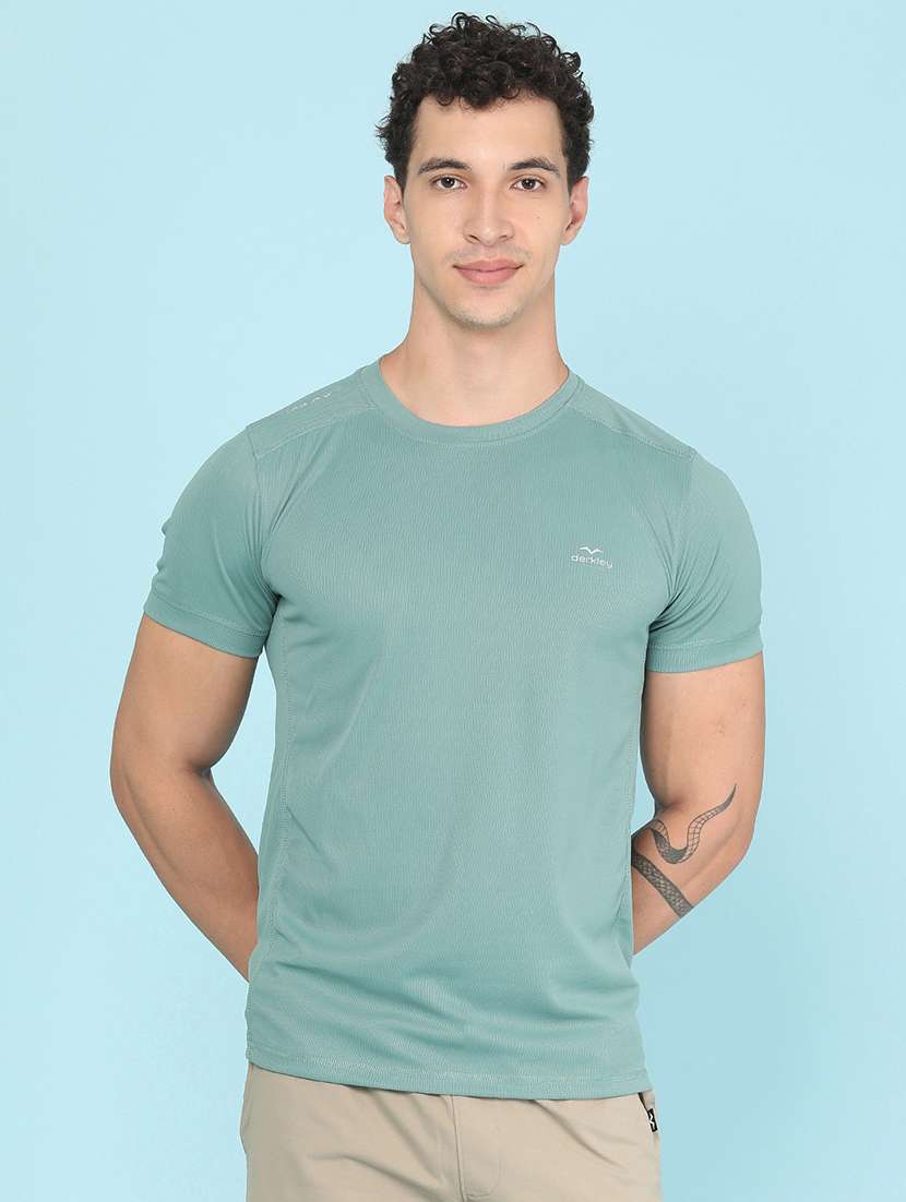 men solid short sleeve slim fit t-shirt