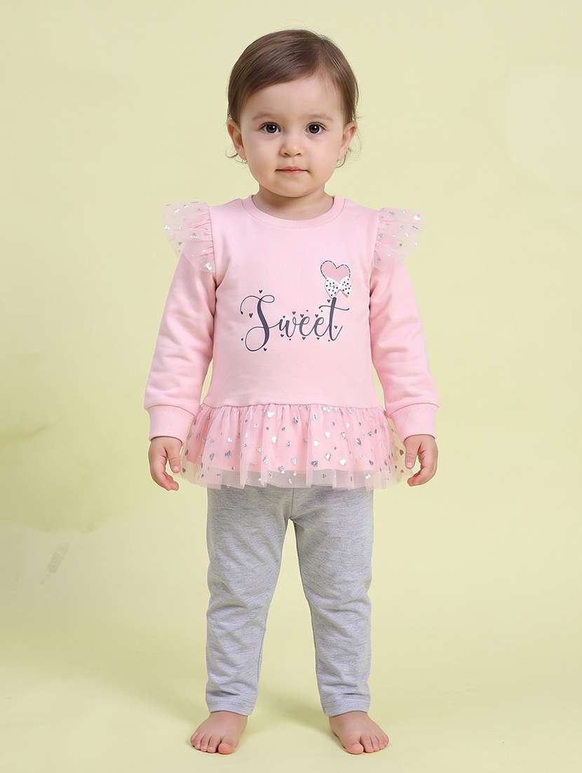 kids printed long sleeves full length set