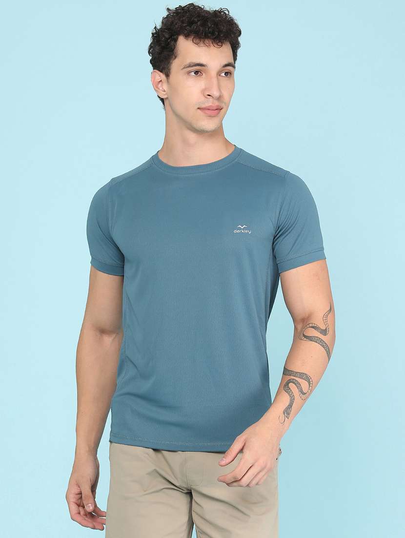 men solid short sleeve slim fit t-shirt