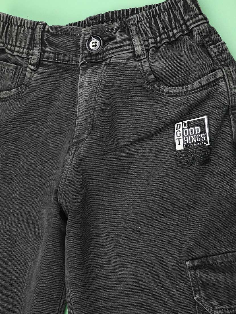 boys solid mid rise regular fit cargo pant - 22509620 -  Standard Image - 3