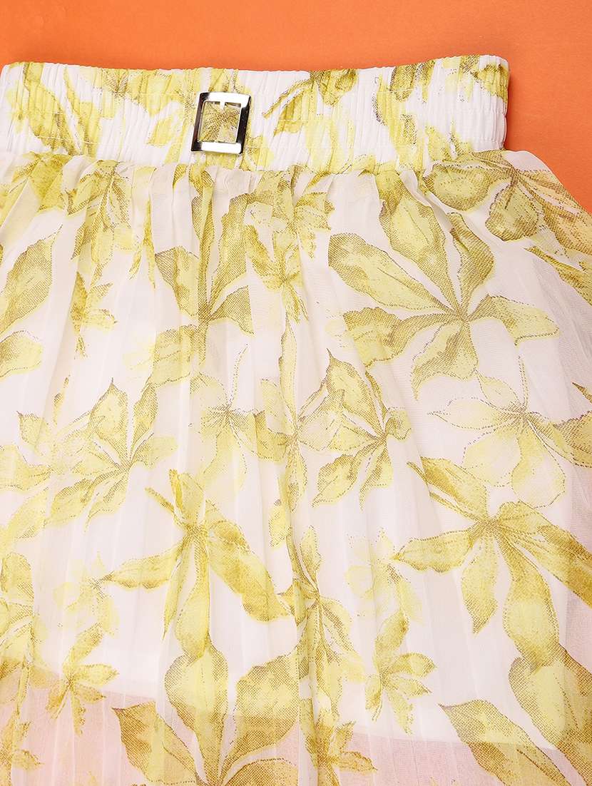 girls printed high rise a-line skirt - 22509918 -  Standard Image - 3
